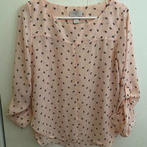 Pink Patterned Loft Blouse